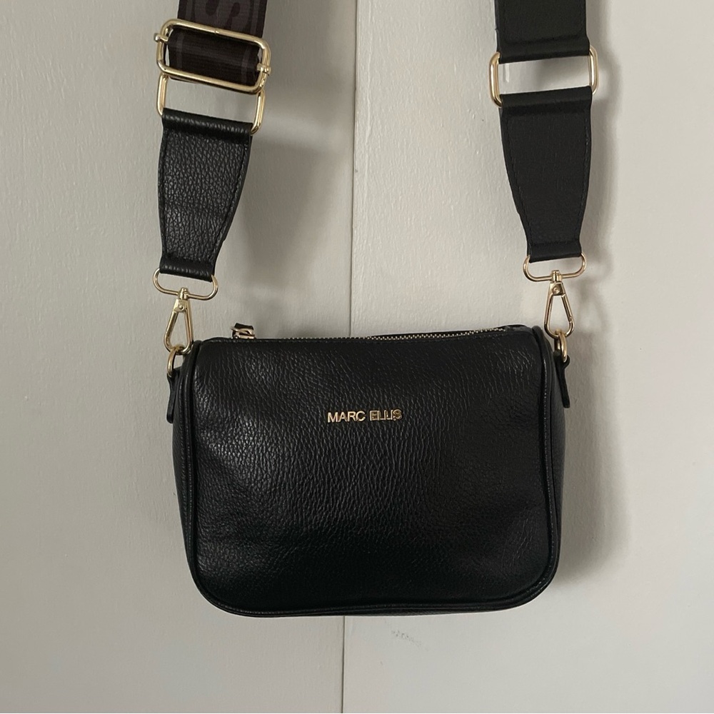Marc Ellis mini crossbody bag  black, leather, used twice